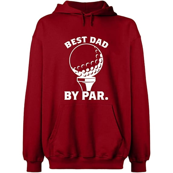Unisex Hoodie Sweatshirt, Best Dad By Par, Custom Sweater, Slim Fit, Long Sleeve Sweater - Antiquee Cherry Small