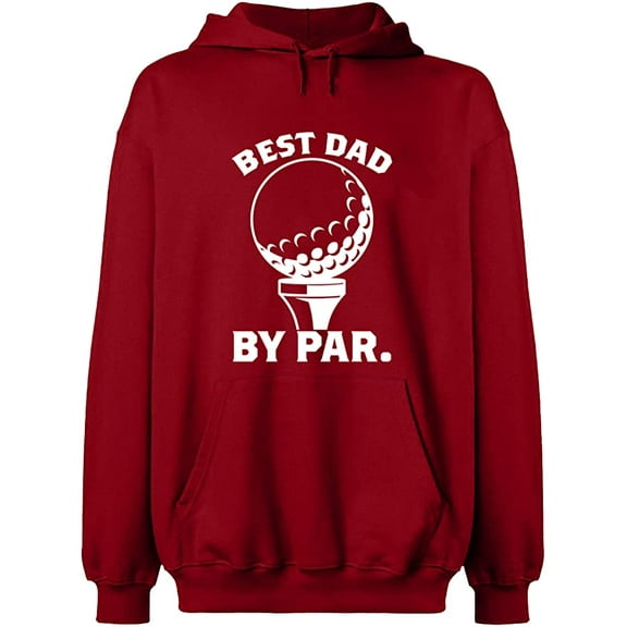 Unisex Hoodie Sweatshirt, Best Dad By Par, Custom Sweater, Slim Fit, Long Sleeve Sweater - Antiquee Cherry Small
