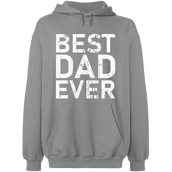 Unisex Hoodie Sweatshirt, Best Dad Ever, Custom Sweater, Slim Fit, Long Sleeve Sweater - Sport Grey 3X-Large