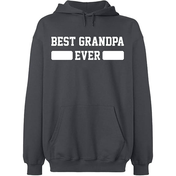 Unisex Hoodie Sweatshirt, Best Grandpa Ever, Slim Fit, Long Sleeve Sweater - Charcoal 3X-Large