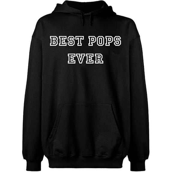 Unisex Hoodie Sweatshirt, Best Pops Ever, Slim Fit, Long Sleeve Sweater - Black 2X-Large