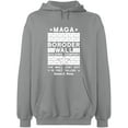 thumbnail image 1 of Unisex Hoodie Sweatshirt, Border Wall, Slim Fit, Long Sleeve Sweater - Sport Grey X-Large, 1 of 2