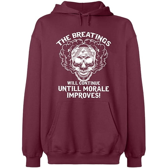 Unisex Hoodie Sweatshirt, Breating Morale Improves, Custom Sweater, Slim Fit, Long Sleeve Sweater - Maroon 3X-Large