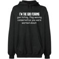 thumbnail image 1 of Unisex Hoodie Sweatshirt, Conservative You Were Werned, Slim Fit, Long Sleeve Sweater - Dark Heather 2X-Large, 1 of 2