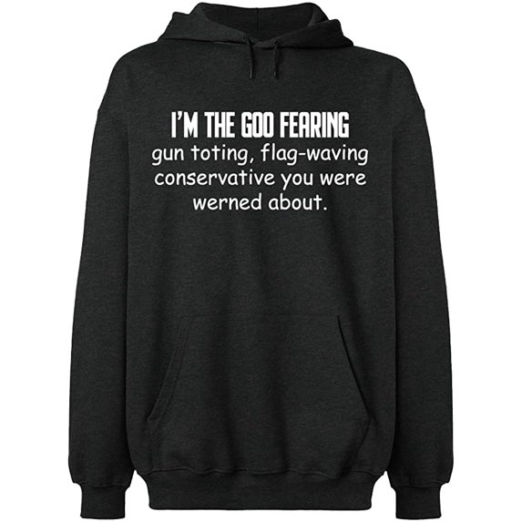 Unisex Hoodie Sweatshirt, Conservative You Were Werned, Slim Fit, Long Sleeve Sweater - Dark Heather 2X-Large