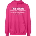 thumbnail image 1 of Unisex Hoodie Sweatshirt, Conservative You Were Werned, Slim Fit, Long Sleeve Sweater - Heliconia Medium, 1 of 2