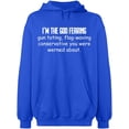thumbnail image 1 of Unisex Hoodie Sweatshirt, Conservative You Were Werned, Slim Fit, Long Sleeve Sweater - Royal Blue 2X-Large, 1 of 2