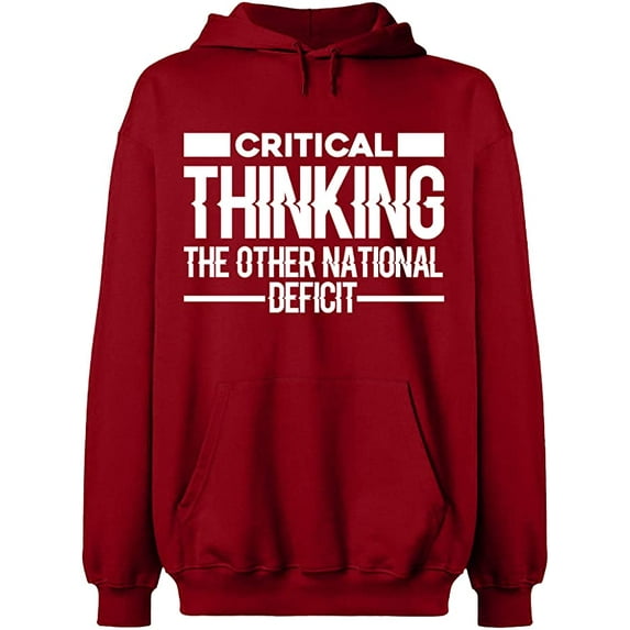 Unisex Hoodie Sweatshirt, Critical Thinking, Slim Fit, Long Sleeve Sweater - Antiquee Cherry Small