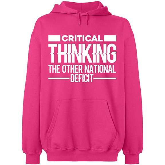 Unisex Hoodie Sweatshirt, Critical Thinking, Slim Fit, Long Sleeve Sweater - Heliconia Large