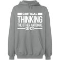thumbnail image 1 of Unisex Hoodie Sweatshirt, Critical Thinking, Slim Fit, Long Sleeve Sweater - Sport Grey Large, 1 of 2