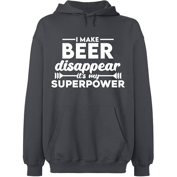 Unisex Hoodie Sweatshirt Custom Sweater, Slim Fit, Long Sleeve Sweater - Charcoal Large