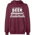 thumbnail image 1 of Unisex Hoodie Sweatshirt Custom Sweater, Slim Fit, Long Sleeve Sweater - Maroon Large, 1 of 2