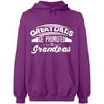 thumbnail image 1 of Unisex Hoodie Sweatshirt, Dads Get Promoted To Grandpas, Slim Fit, Long Sleeve Sweater - Purple X-Large, 1 of 2