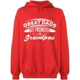 thumbnail image 1 of Unisex Hoodie Sweatshirt, Dads Get Promoted To Grandpas, Slim Fit, Long Sleeve Sweater - Red Small, 1 of 2