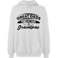thumbnail image 1 of Unisex Hoodie Sweatshirt, Dads Get Promoted To Grandpas, Slim Fit, Long Sleeve Sweater - White X-Large, 1 of 2