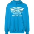 thumbnail image 1 of Unisex Hoodie Sweatshirt, Don't Confuse My Personality, Custom Sweater, Slim Fit, Long Sleeve Sweater - Sapphire Small, 1 of 2