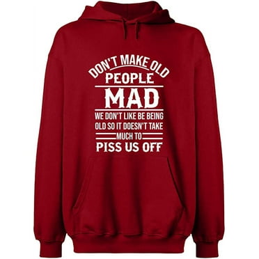 Unisex Hoodie Sweatshirt, Don't Make Old People, Slim Fit, Long Sleeve Sweater - Antiquee Cherry Small