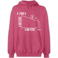 thumbnail image 1 of Unisex Hoodie Sweatshirt, Find X Found It Math, Slim Fit, Long Sleeve Sweater - Safety Pink 2X-Large, 1 of 2