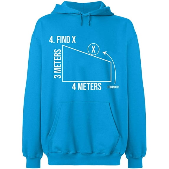 Unisex Hoodie Sweatshirt, Find X Found It Math, Slim Fit, Long Sleeve Sweater - Sapphire 3X-Large