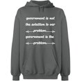thumbnail image 1 of Unisex Hoodie Sweatshirt, Government is The Problem, Slim Fit, Long Sleeve Sweater - Graphite Heather 3X-Large, 1 of 2