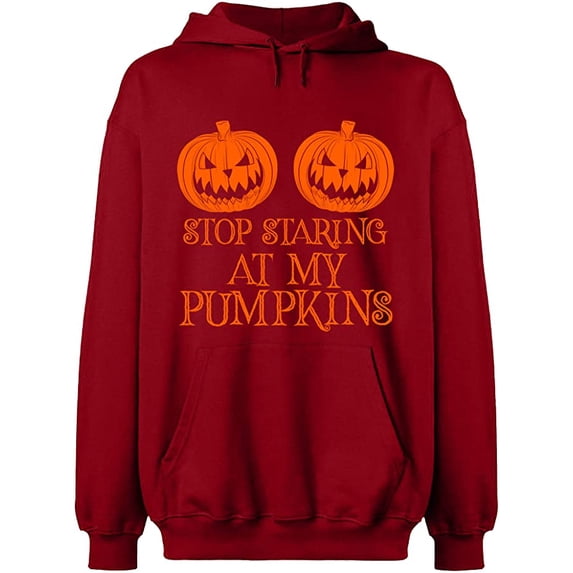 Unisex Hoodie Sweatshirt, Halloween Starting Pumkins, Slim Fit, Long Sleeve Sweater - Antiquee Cherry Small