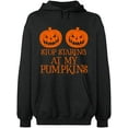 thumbnail image 1 of Unisex Hoodie Sweatshirt, Halloween Starting Pumkins, Slim Fit, Long Sleeve Sweater - Dark Heather Medium, 1 of 2