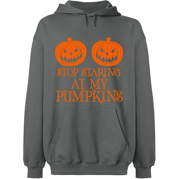 Unisex Hoodie Sweatshirt, Halloween Starting Pumkins, Slim Fit, Long Sleeve Sweater - Graphite Heather Small
