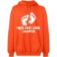thumbnail image 1 of Unisex Hoodie Sweatshirt, Hide And Seek Champion, Slim Fit, Long Sleeve Sweater - Orange Medium, 1 of 2