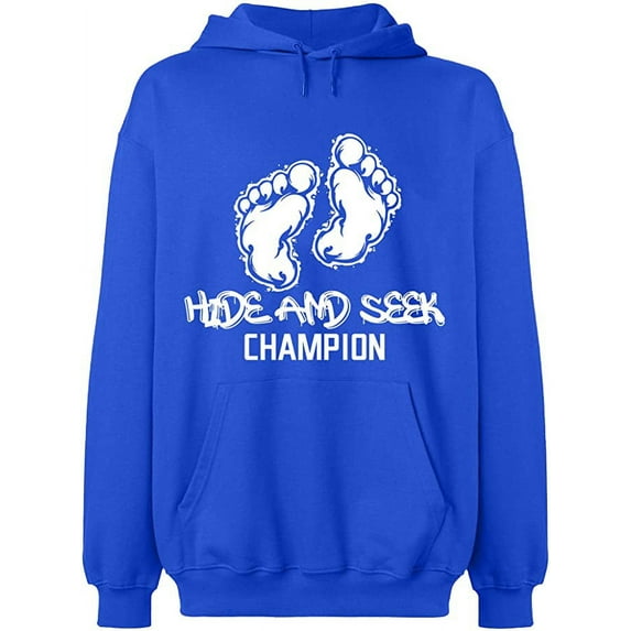 Unisex Hoodie Sweatshirt, Hide And Seek Champion, Slim Fit, Long Sleeve Sweater - Royal Blue Small
