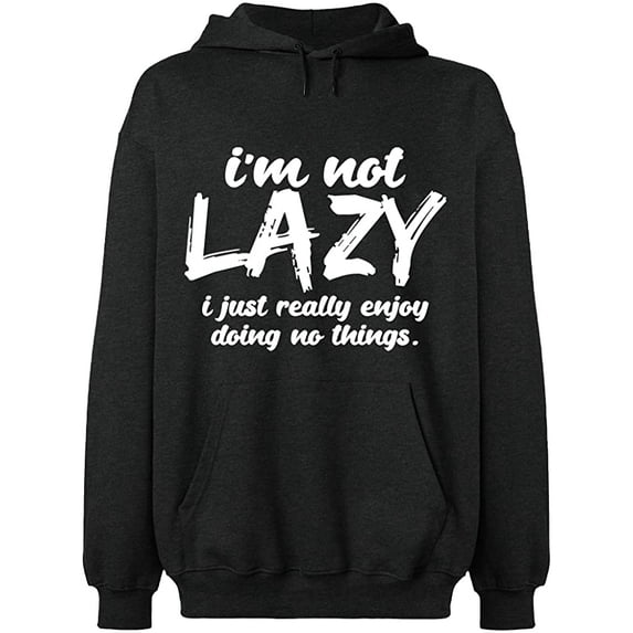 Unisex Hoodie Sweatshirt, I Am Not Lazy, Slim Fit, Long Sleeve Sweater - Dark Heather 3X-Large