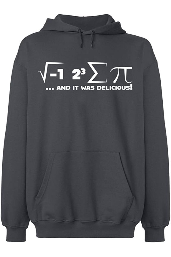 Unisex Hoodie Sweatshirt, I Ate Some Pi Day It Was Delicious Math, Custom Sweater, Slim Fit, Long Sleeve Sweater - Charcoal Large