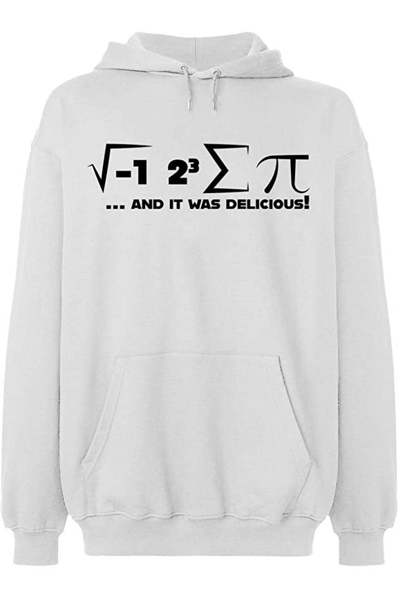 Unisex Hoodie Sweatshirt, I Ate Some Pi Day It Was Delicious Math, Custom Sweater, Slim Fit, Long Sleeve Sweater - White 3X-Large