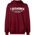 thumbnail image 1 of Unisex Hoodie Sweatshirt, I Disagree, Slim Fit, Long Sleeve Sweater - Cardinal Red 2X-Large, 1 of 2