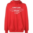thumbnail image 1 of Unisex Hoodie Sweatshirt, I Don’t Like Morning People, Slim Fit, Long Sleeve Sweater - Red Medium, 1 of 2
