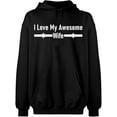 thumbnail image 1 of Unisex Hoodie Sweatshirt, I Love My Awesome Wife, Slim Fit, Long Sleeve Sweater - Black 2X-Large, 1 of 2