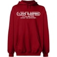 thumbnail image 1 of Unisex Hoodie Sweatshirt,I Love Sleeping, Slim Fit, Long Sleeve Sweater - Antiquee Cherry Small, 1 of 2
