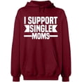 thumbnail image 1 of Unisex Hoodie Sweatshirt, I Support Single Moms, Slim Fit, Long Sleeve Sweater - Cardinal Red Large, 1 of 2