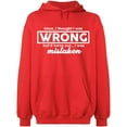 thumbnail image 1 of Unisex Hoodie Sweatshirt, I Thought I Was Wrong, Slim Fit, Long Sleeve Sweater - Red 3X-Large, 1 of 2