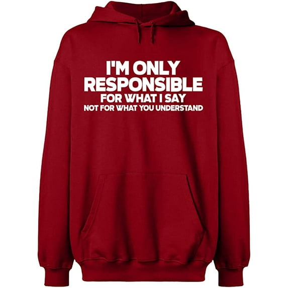 Unisex Hoodie Sweatshirt, I'm Only Responsible, Custom Sweater, Slim Fit, Long Sleeve Sweater - Antiquee Cherry Small