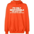 thumbnail image 1 of Unisex Hoodie Sweatshirt, I'm Only Responsible, Custom Sweater, Slim Fit, Long Sleeve Sweater - Orange Medium, 1 of 2