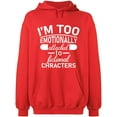 thumbnail image 1 of Unisex Hoodie Sweatshirt, I'm Too Emotionally, Slim Fit, Long Sleeve Sweater - Red Medium, 1 of 2