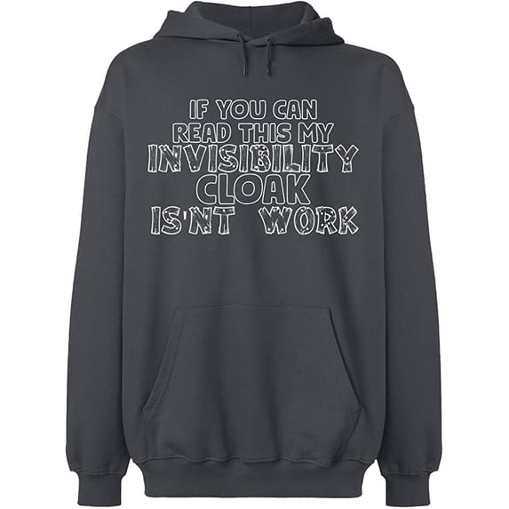 Unisex Hoodie Sweatshirt, If You Can Read This, Slim Fit, Long Sleeve Sweater - Charcoal X-Large
