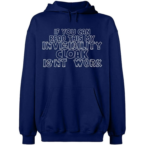 Unisex Hoodie Sweatshirt, If You Can Read This, Slim Fit, Long Sleeve Sweater - Navy Blue X-Large