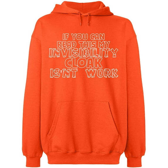 Unisex Hoodie Sweatshirt, If You Can Read This, Slim Fit, Long Sleeve Sweater - Orange 3X-Large