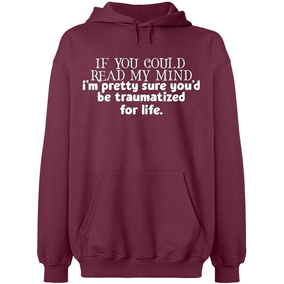 Unisex Hoodie Sweatshirt, If You Could Read My Mind, Slim Fit, Long Sleeve Sweater - Maroon 3X-Large