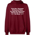 thumbnail image 1 of Unisex Hoodie Sweatshirt, Innocent Plants Are Killed, Slim Fit, Long Sleeve Sweater - Cardinal Red Medium, 1 of 2
