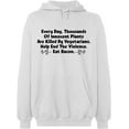thumbnail image 1 of Unisex Hoodie Sweatshirt, Innocent Plants Are Killed, Slim Fit, Long Sleeve Sweater - White 3X-Large, 1 of 2