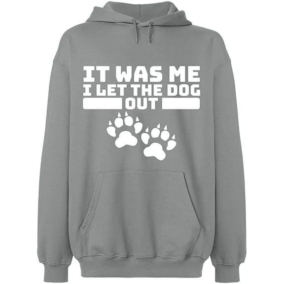 Unisex Hoodie Sweatshirt, It Was Me I Let The Dog Out, Custom Sweater, Slim Fit, Long Sleeve Sweater - Sport Grey 2X-Large