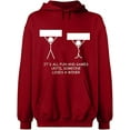 thumbnail image 1 of Unisex Hoodie Sweatshirt, It's All Fun And Games, Slim Fit, Long Sleeve Sweater - Antiquee Cherry Small, 1 of 2