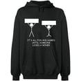 thumbnail image 1 of Unisex Hoodie Sweatshirt, It's All Fun And Games, Slim Fit, Long Sleeve Sweater - Dark Heather Small, 1 of 2